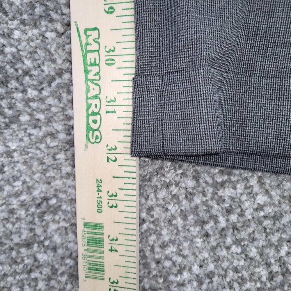 Ralph Lauren Mens 40x32 Grey Pleated Cuffed Dress Pants Stretch Micro Pattern